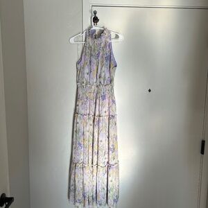 Taylor Lavender and Yellow Floral Maxi Dress